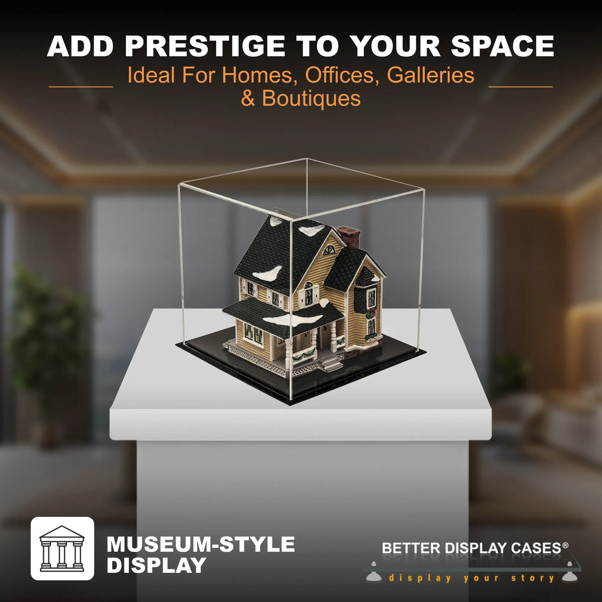 Versatile Acrylic Display Cases with Double Sheet Base with Clear Case