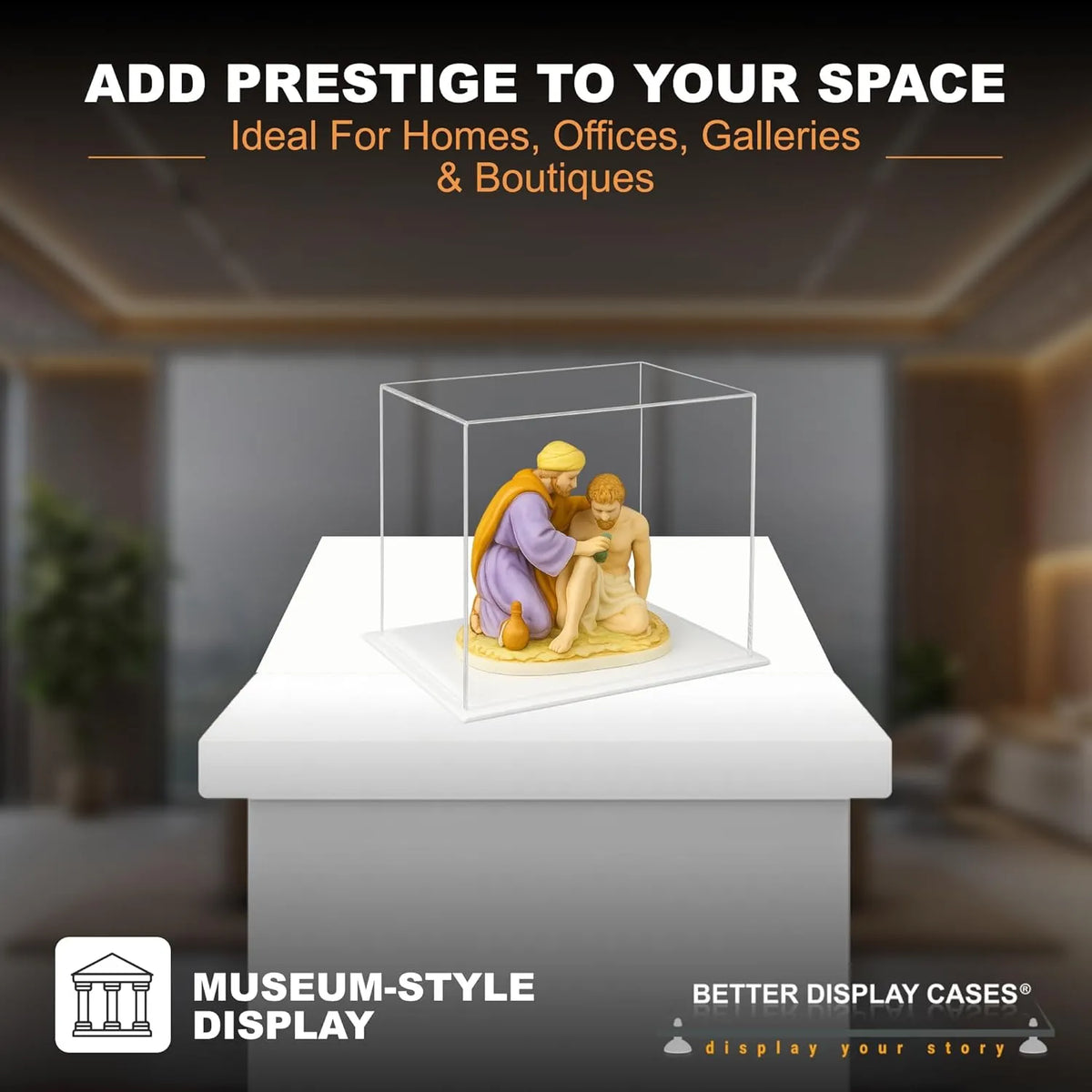 Versatile Acrylic Display Cases with Double Sheet Base with Clear Case