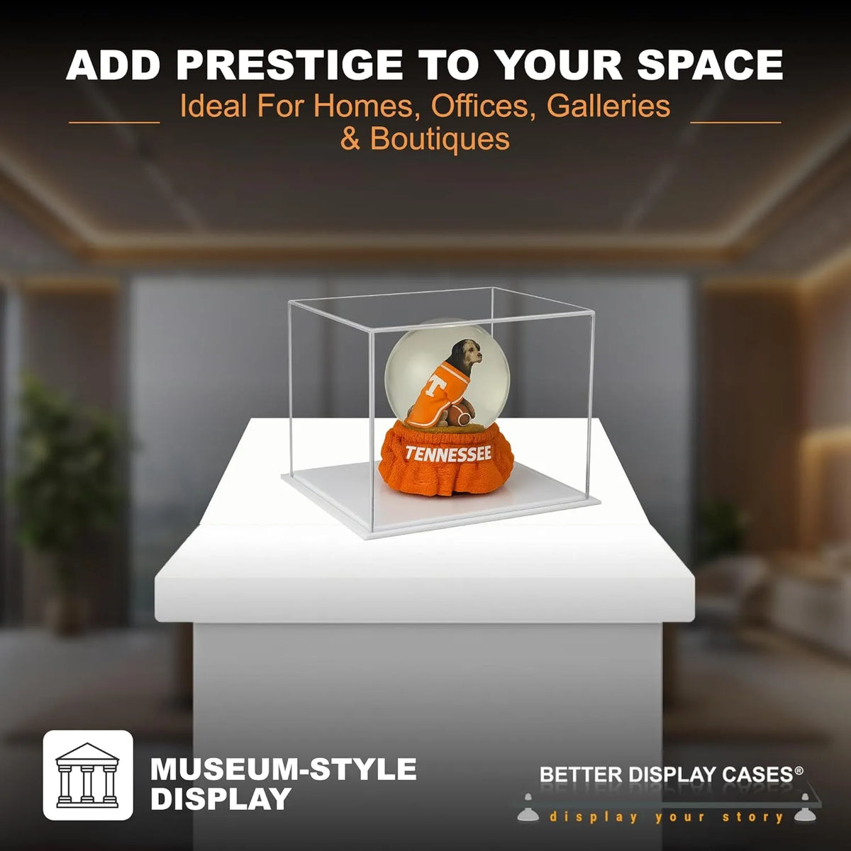 Versatile Acrylic Display Cases with Double Sheet Base with Clear Case