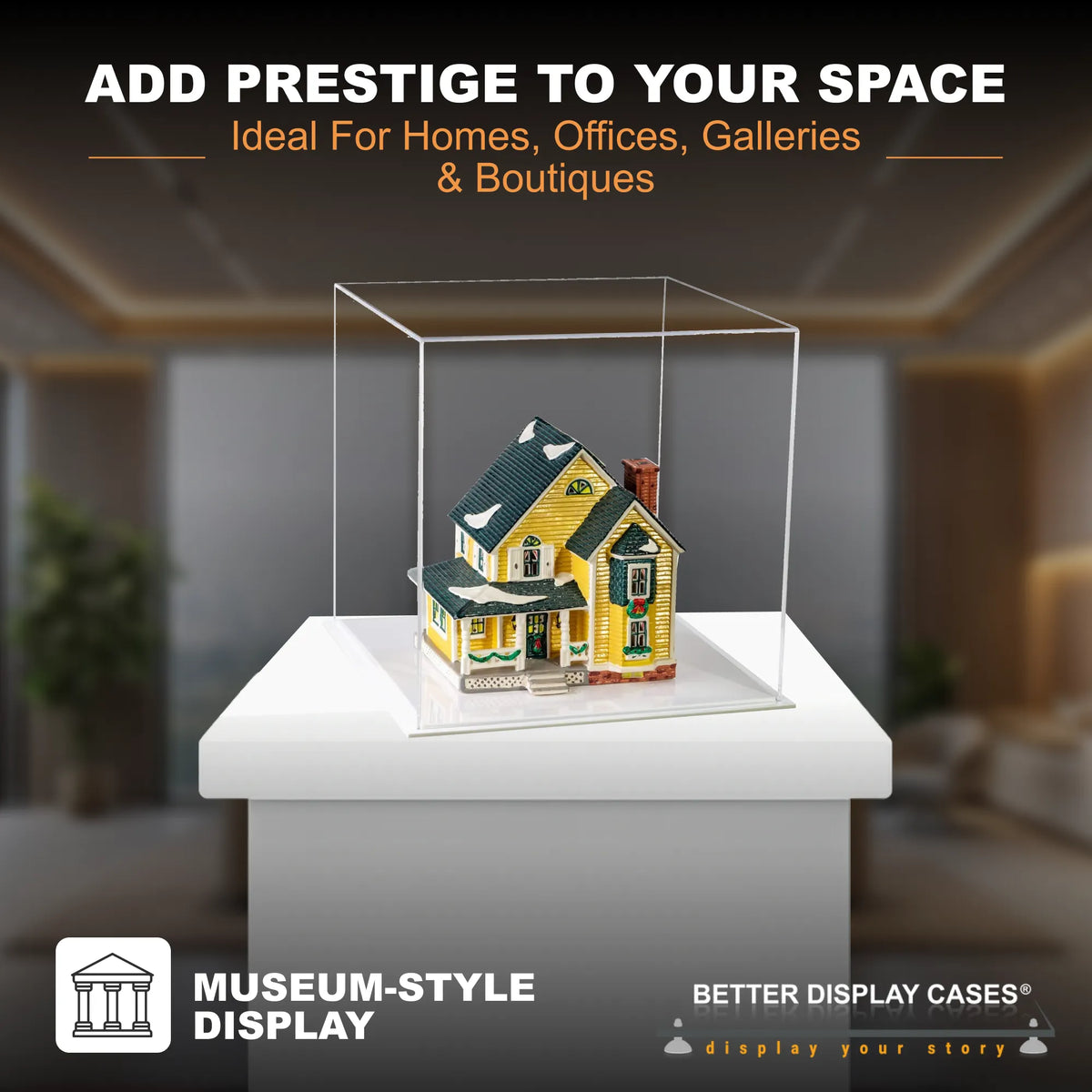 Versatile Acrylic Display Cases with Double Sheet Base with Clear Case