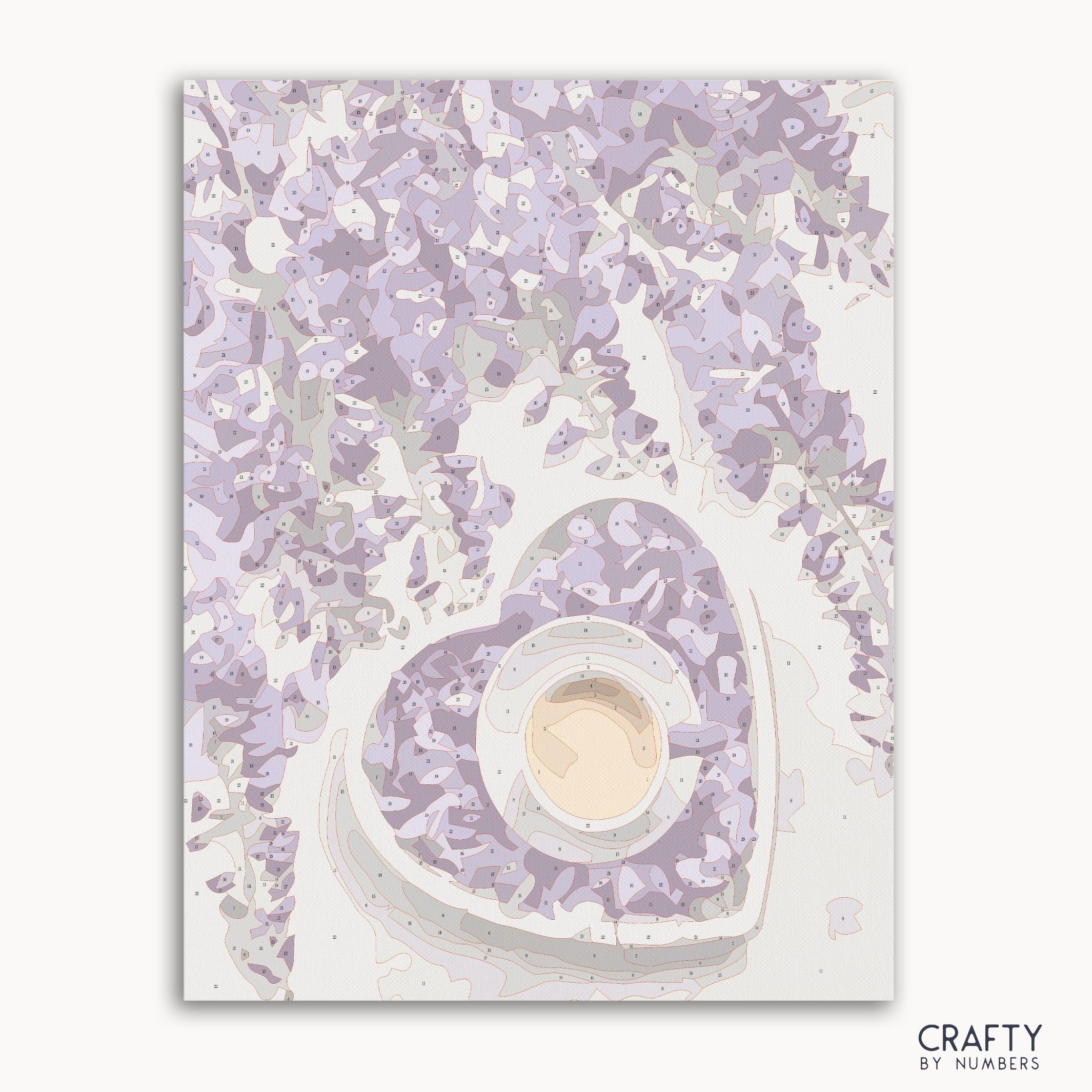 Coffee And Purple Flowers Art