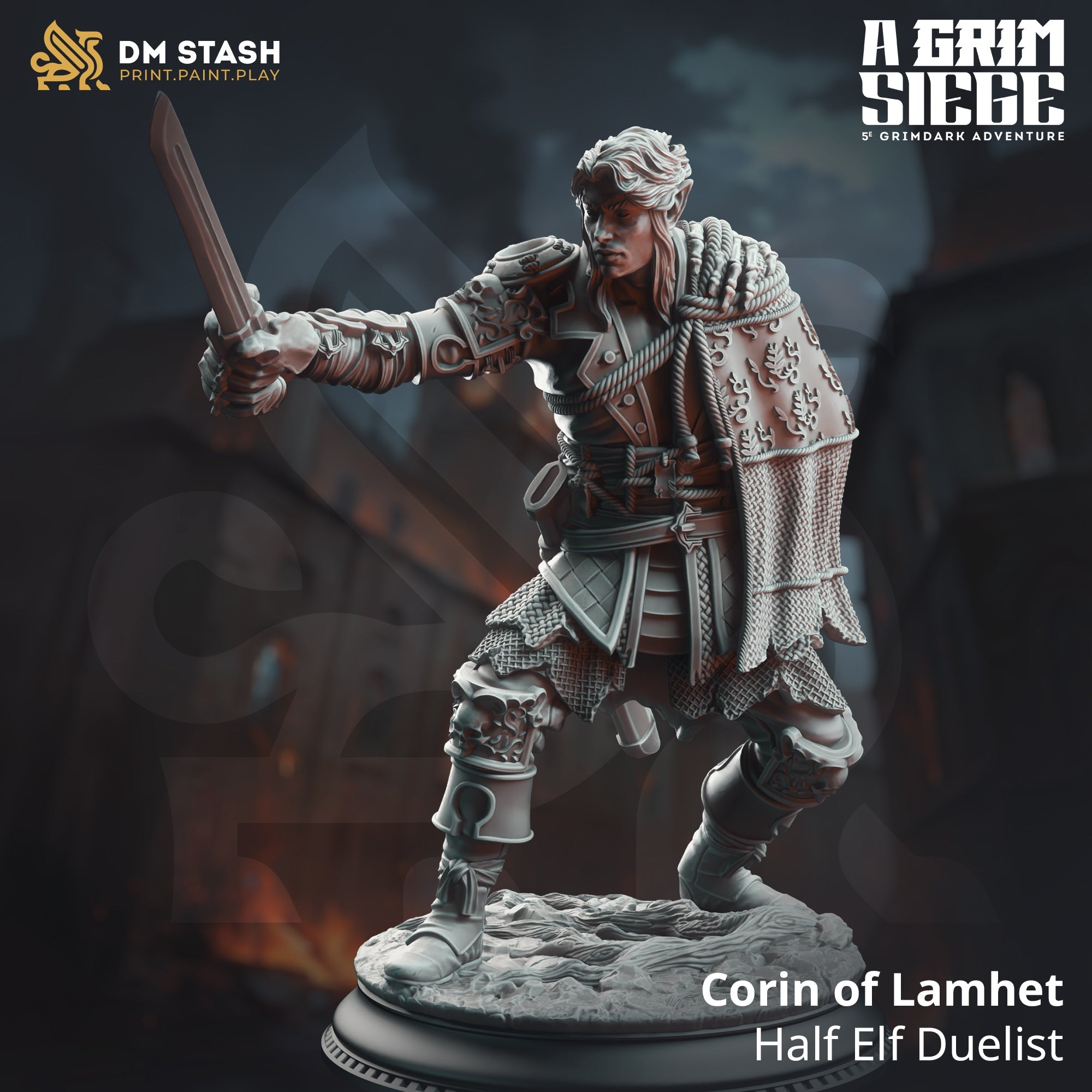 Corin of Lamhet, Half Elf Duelist (Male Half-Elf Rogue)
