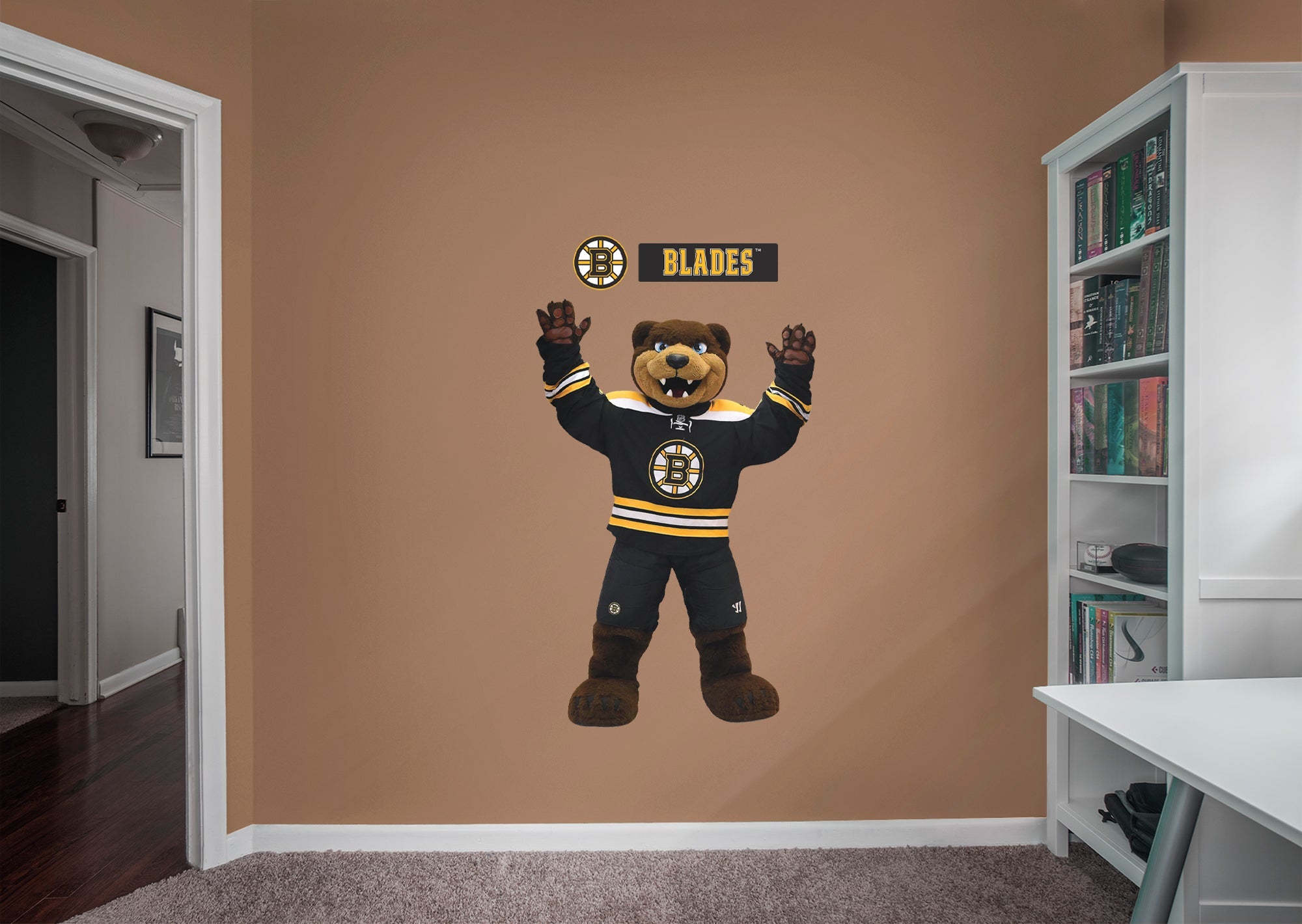 Blades Mascot - RealBig Collection - Official NHL - Boston Bruins - Reusable Vinyl Wall Decals