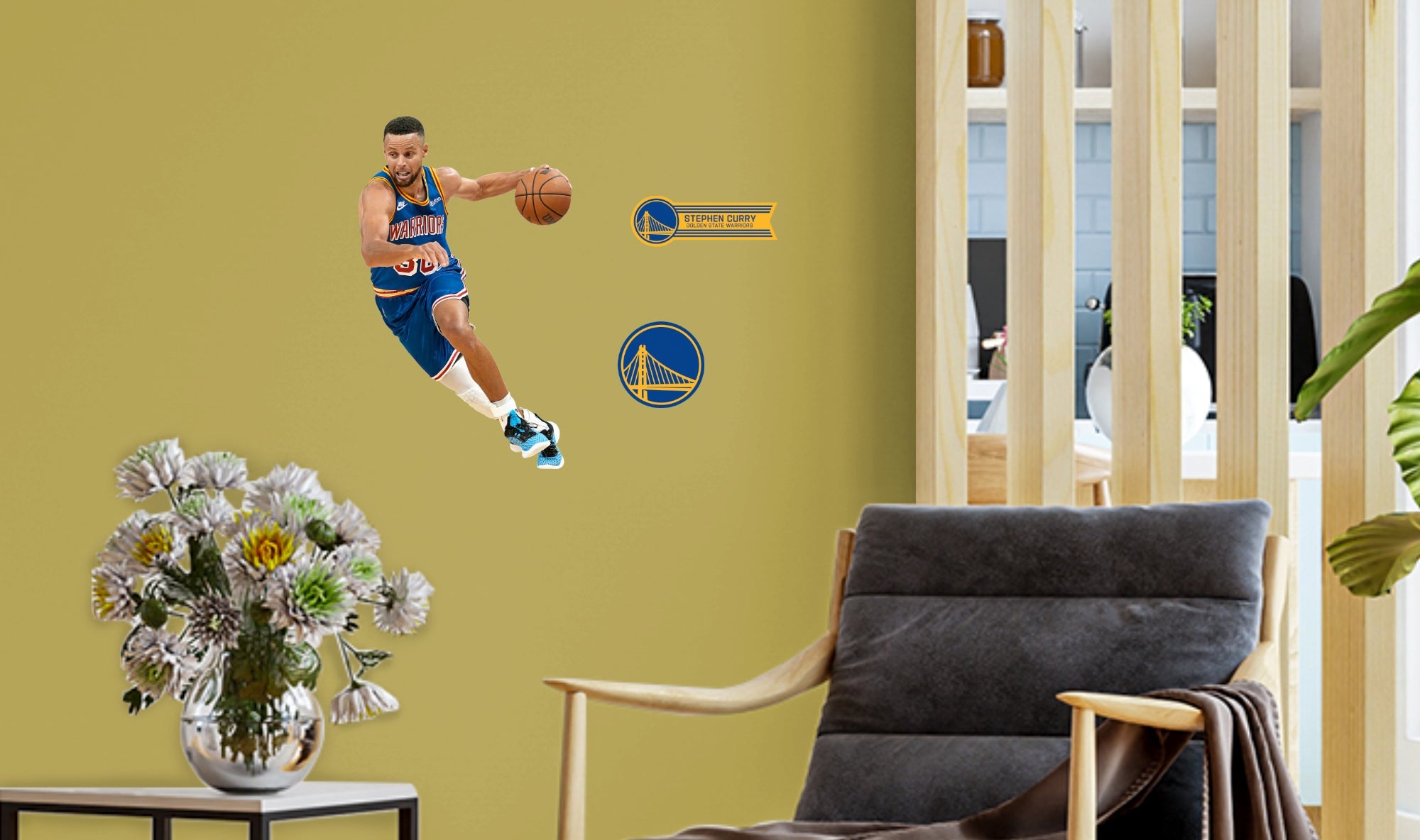 Stephen Curry - RealBig Classic Jersey Collection - Official NBA - Golden State Warriors - Reusable Vinyl Wall Decals #1
