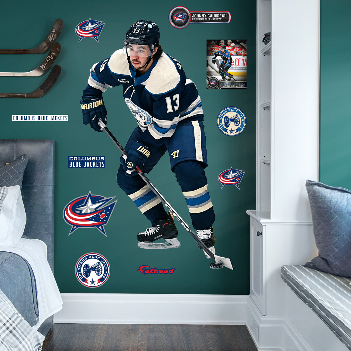 Johnny Gaudreau - RealBig Collection - Official NHL - Columbus Blue Jackets - Reusable Vinyl Wall Decals #1