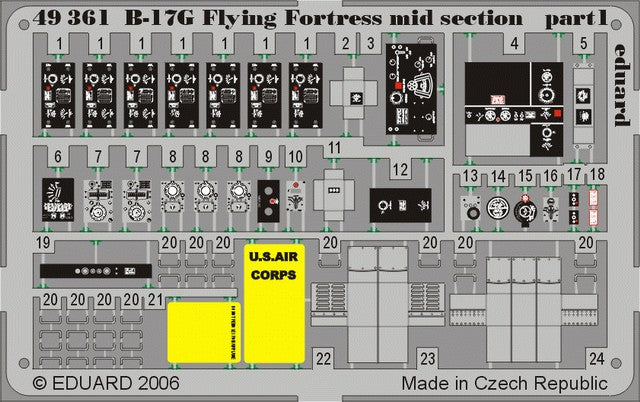 Eduard 49361 1/48 Aircraft- B17G Mid Section for RMX (Painted)