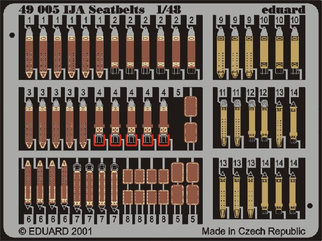 Eduard 49005 1/48 Aircraft- IJA Seatbelts (Painted)