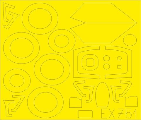 Eduard EX751 1/48 Mask Aircraft- MiG21bis Weekend for EDU(D)