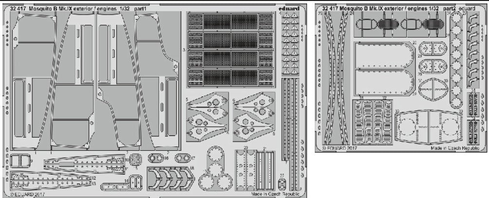 Eduard 32417 1/32 Aircraft- Mosquito B Mk IX Exterior & Engines for HKM