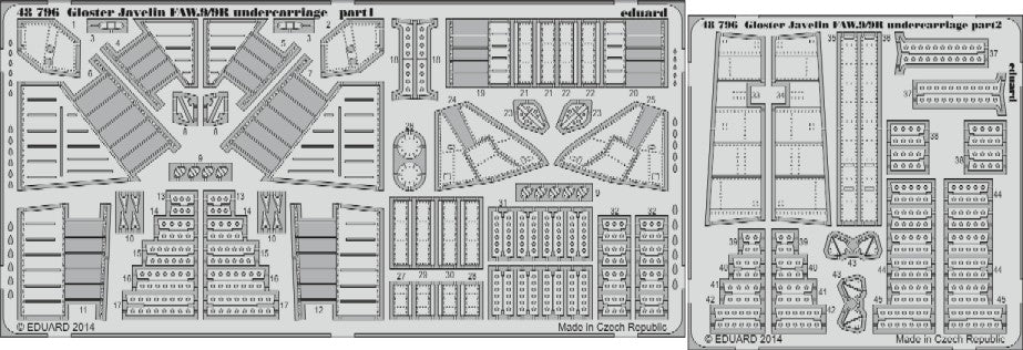Eduard 48796 1/48 Aircraft- Gloster Javelin FAW9/9R Undercarriage for ARX