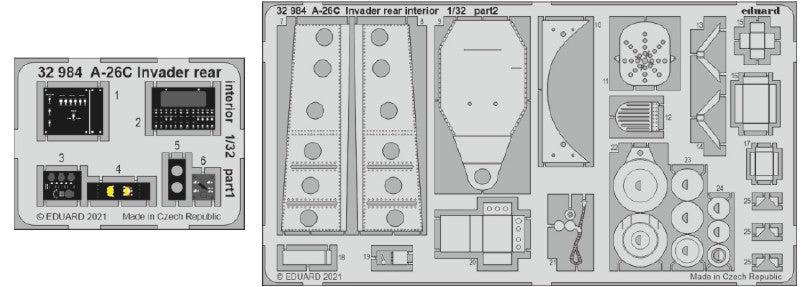 Eduard 32984 1/32 Aircraft- A26C Invader Rear Interior for HBO (Painted)