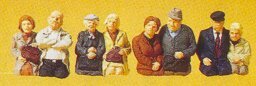 Preiser 10387 HO Scale Passengers -- Seated Couples pkg(8)