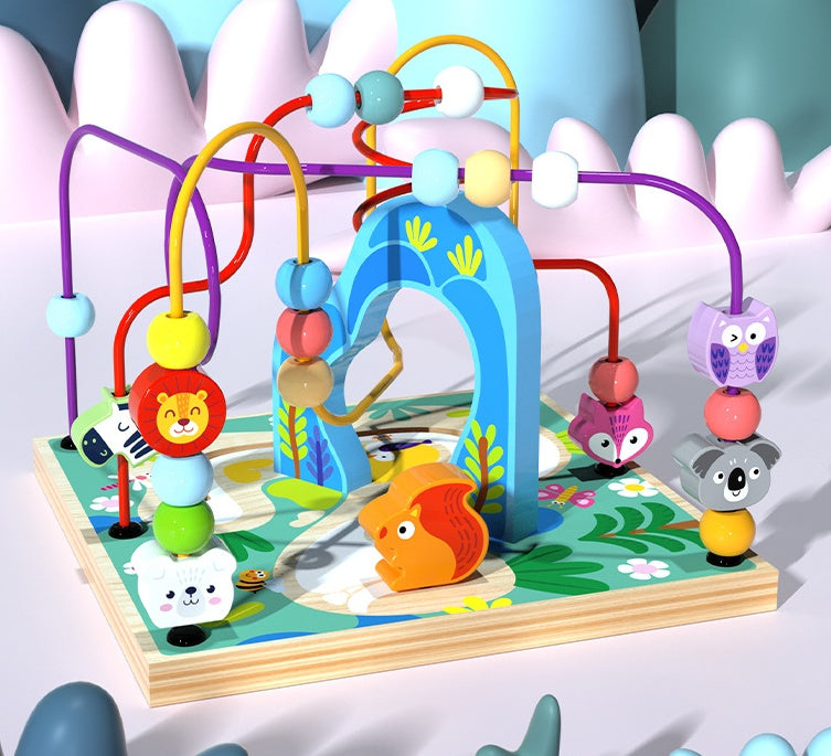 Wooden Activity Cube Toy – Multi-Functional Bead Maze and Educational Play Center