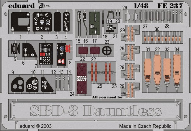 Eduard 49237 1/48 Aircraft- SBD3 Dauntless for HSG (Painted)