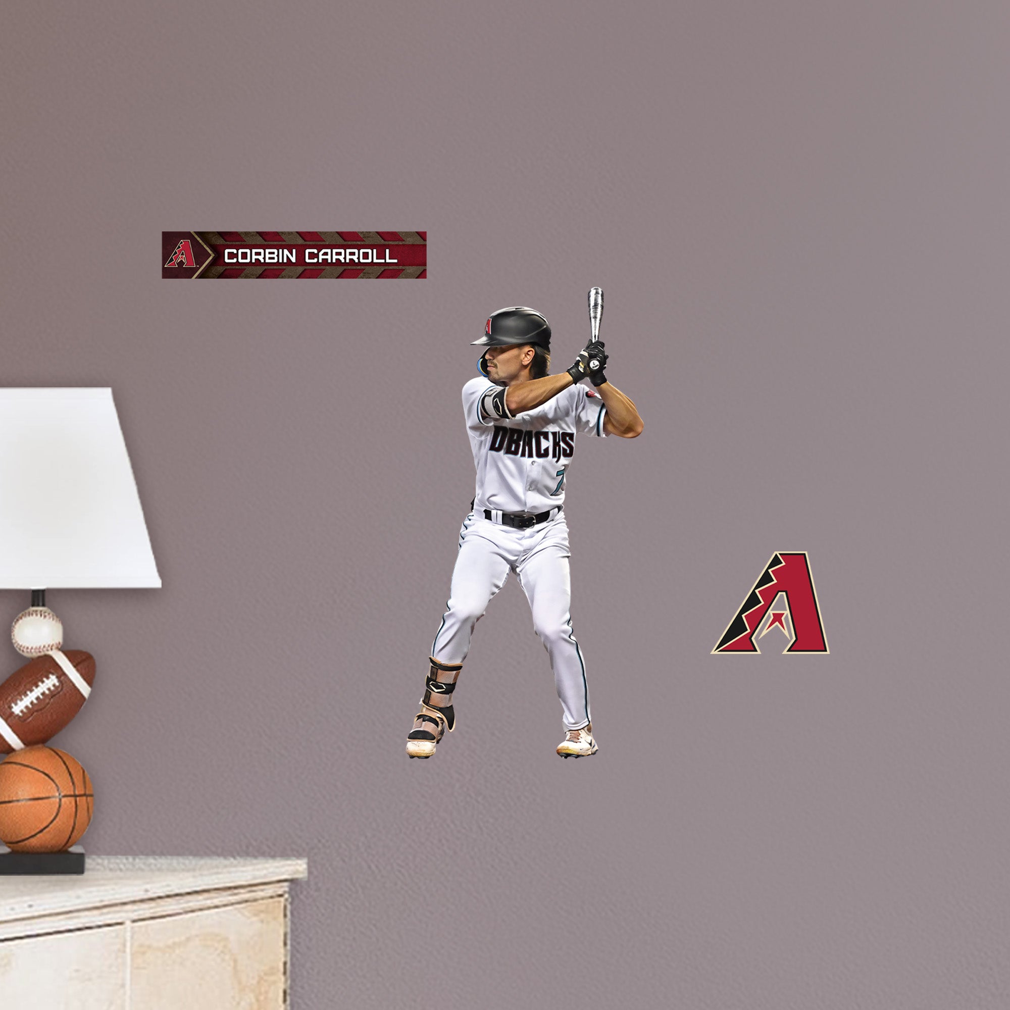Corbin Carroll - RealBig Collection - Official MLB - Arizona Diamondbacks - Reusable Vinyl Wall Decals #1