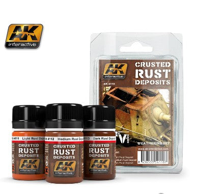 AK Interactive 4110 AFV Series: Crusted Rust Deposits Weathering Enamel Paint Se