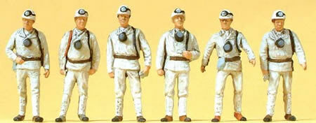 Preiser 10555 HO Scale Working People -- Miners w/Masks pkg(6)