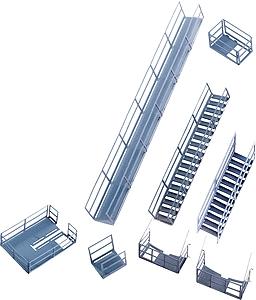 Walthers Cornerstone 933-2939 HO Scale Photo-Etched Kit -- Platforms & Stairways