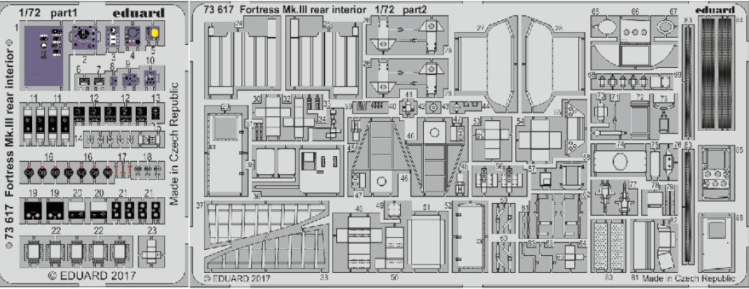 Eduard 73617 1/72 Aircraft- Fortress Mk III Rear Interior for ARX (Painted)
