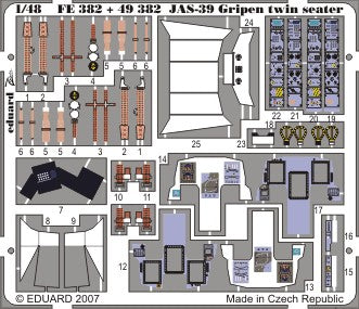 Eduard 49382 1/48 Aircraft- JAS39D Gripen for ITA (Painted Self Adhesive)