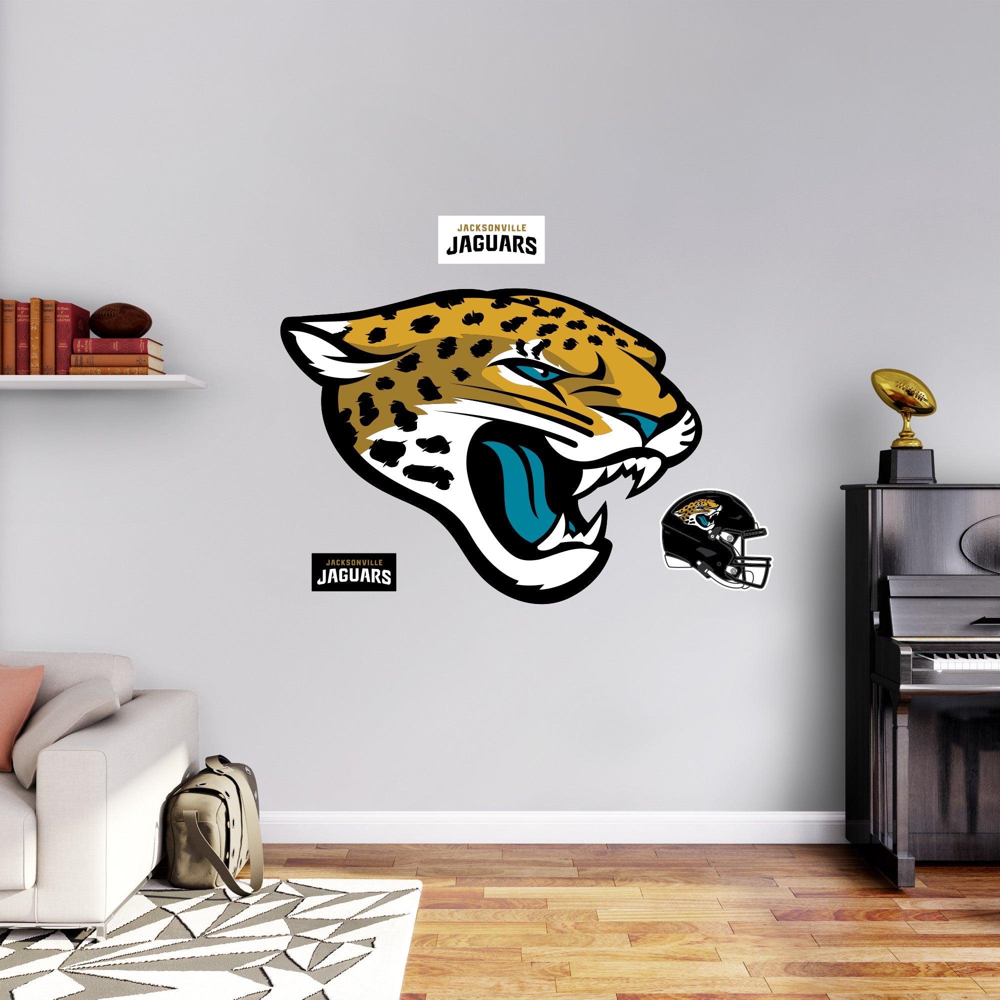 Jacksonville Jaguars - RealBig Logo Collection - Official NFL - Reusable Vinyl Wall Decals