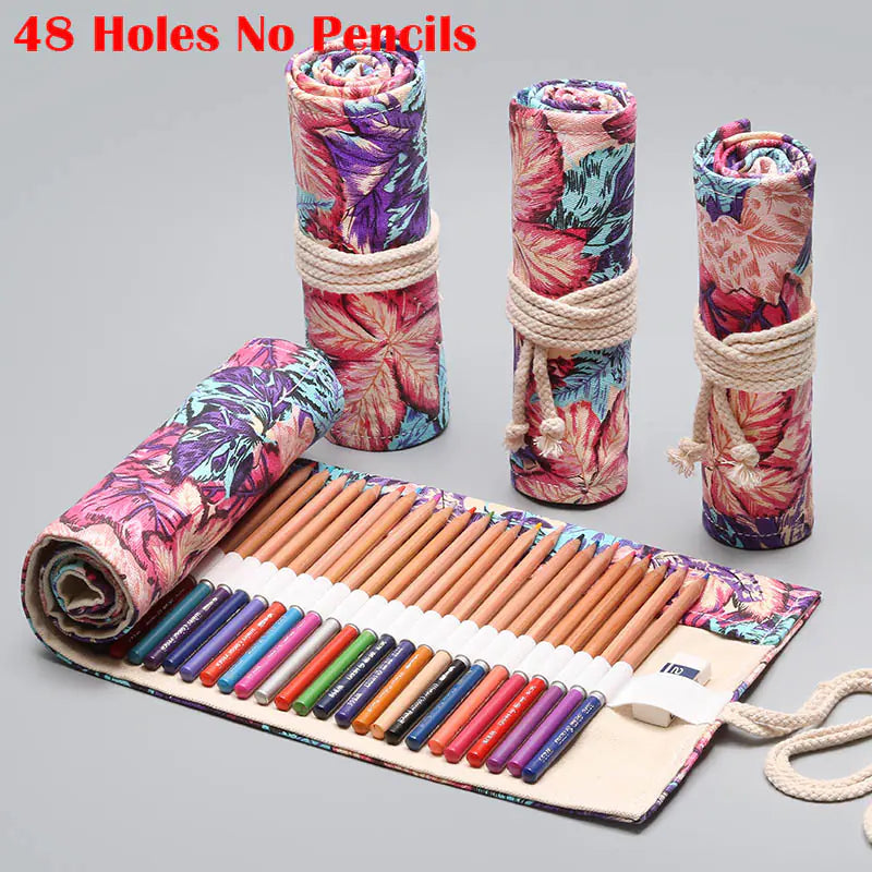 Handmade Canvas Pencil Roll for Art Supplies (Various Sizes)