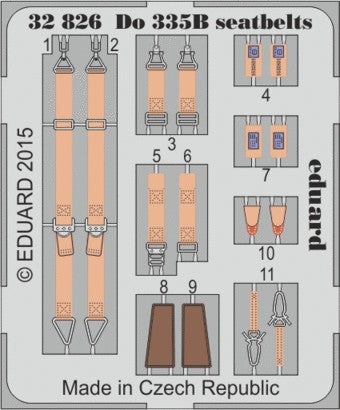 Eduard 32826 1/32 Aircraft- Do335B Seatbelts for MGK (Painted)