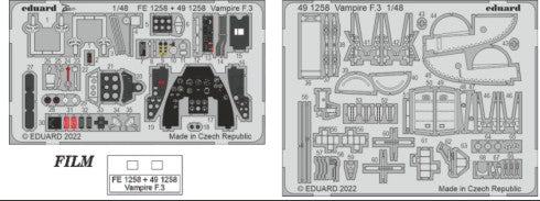 Eduard 491258 1/48 Aircraft- Vampire F3 for ARX (Painted)