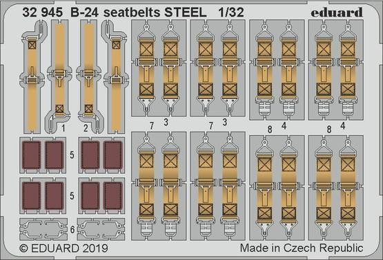 Eduard 32945 1/32 Aircraft- B24 Seatbelts Steel for HBO (Painted)
