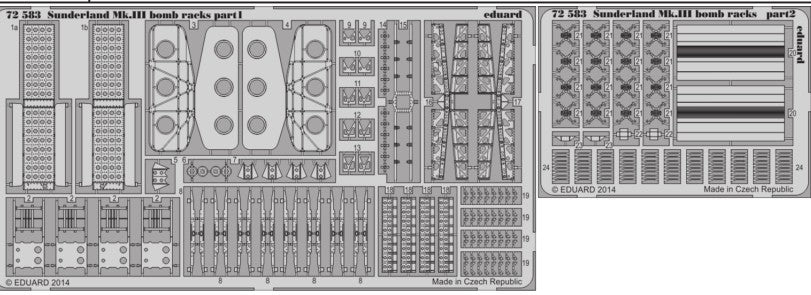 Eduard 72583 1/72 Aircraft- Sunderland Mk III Bomb Racks for ITA