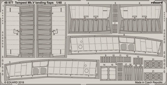 Eduard 48977 1/48 Aircraft- Tempest Mk V Landing Flaps for EDU