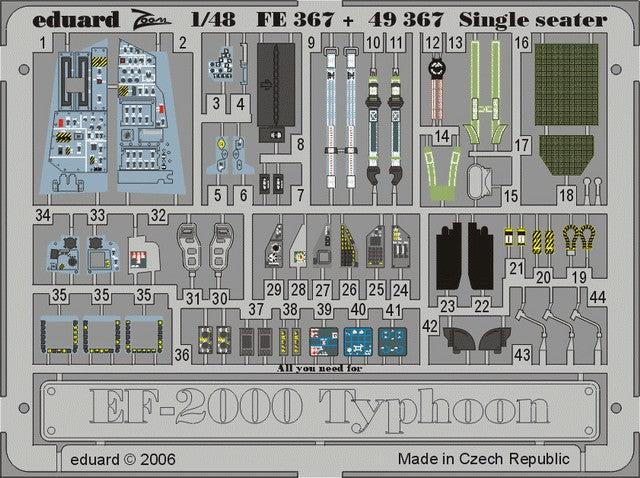 Eduard 49367 1/48 Aircraft- EF2000 Typhoon Single Seater for RVL (Painted)