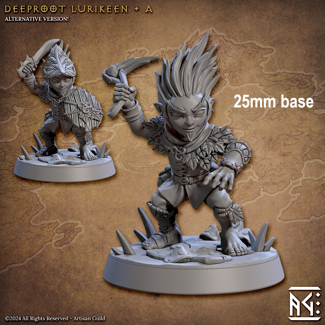 Deeproot Lurikeen Warrior (Base Sculpt A)