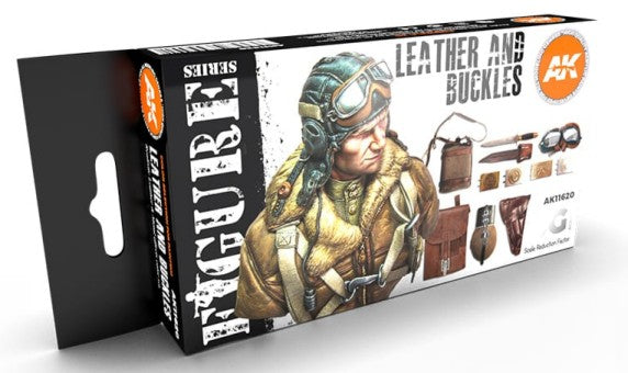 AK Interactive 11620 Figures Series: Leather & Buckles 3G Acrylic Paint Set (6 C