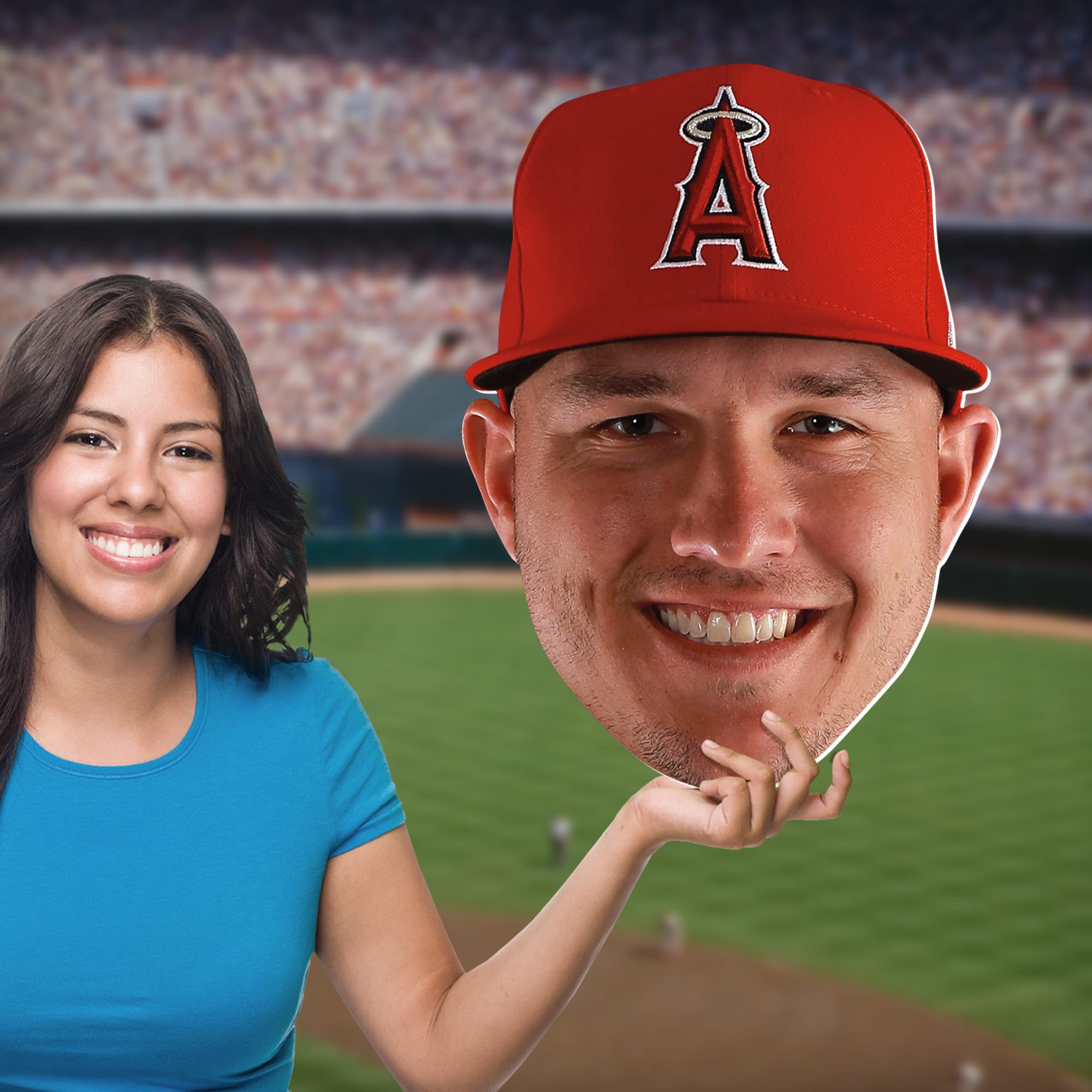 Mike Trout - Big Head - Official MLB - Los Angeles Angels - Foam Core Cutout