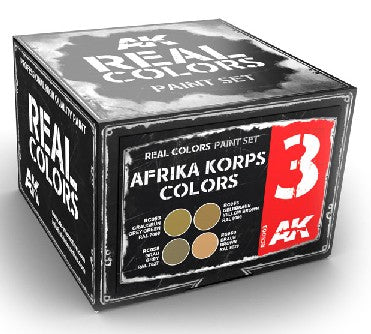AK Interactive RCS3 Real Colors: Afrika Korps Acrylic Lacquer Paint Set (4) 10ml Bottles