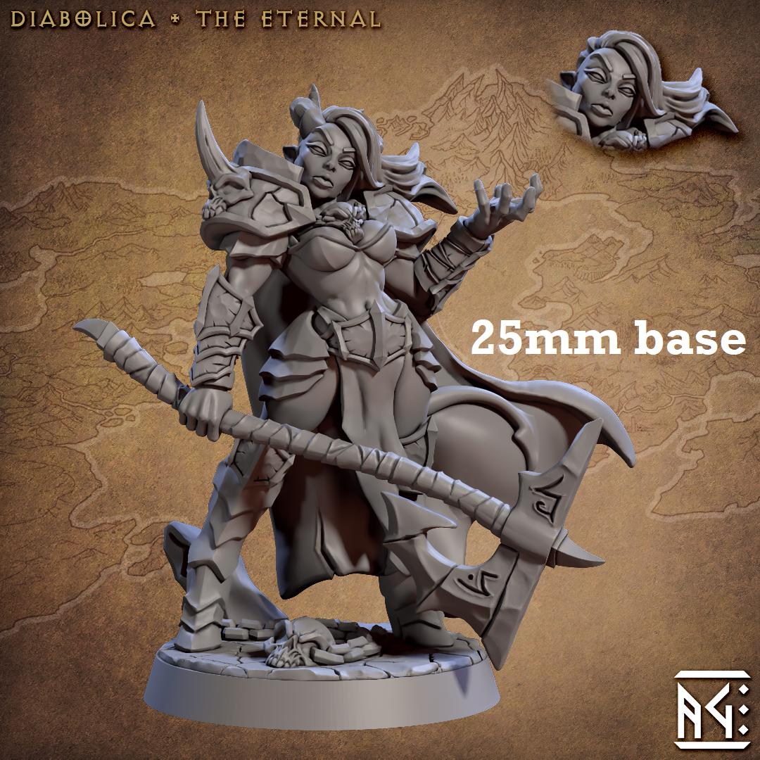 Diabolica the Eternal (Female Tiefling Barbarian)