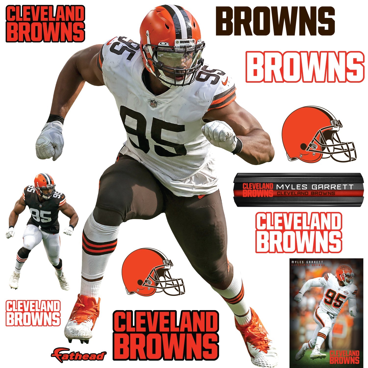 Myles Garrett - RealBig Collection - Official NFL - Cleveland Browns - Reusable Vinyl Wall Decals #1