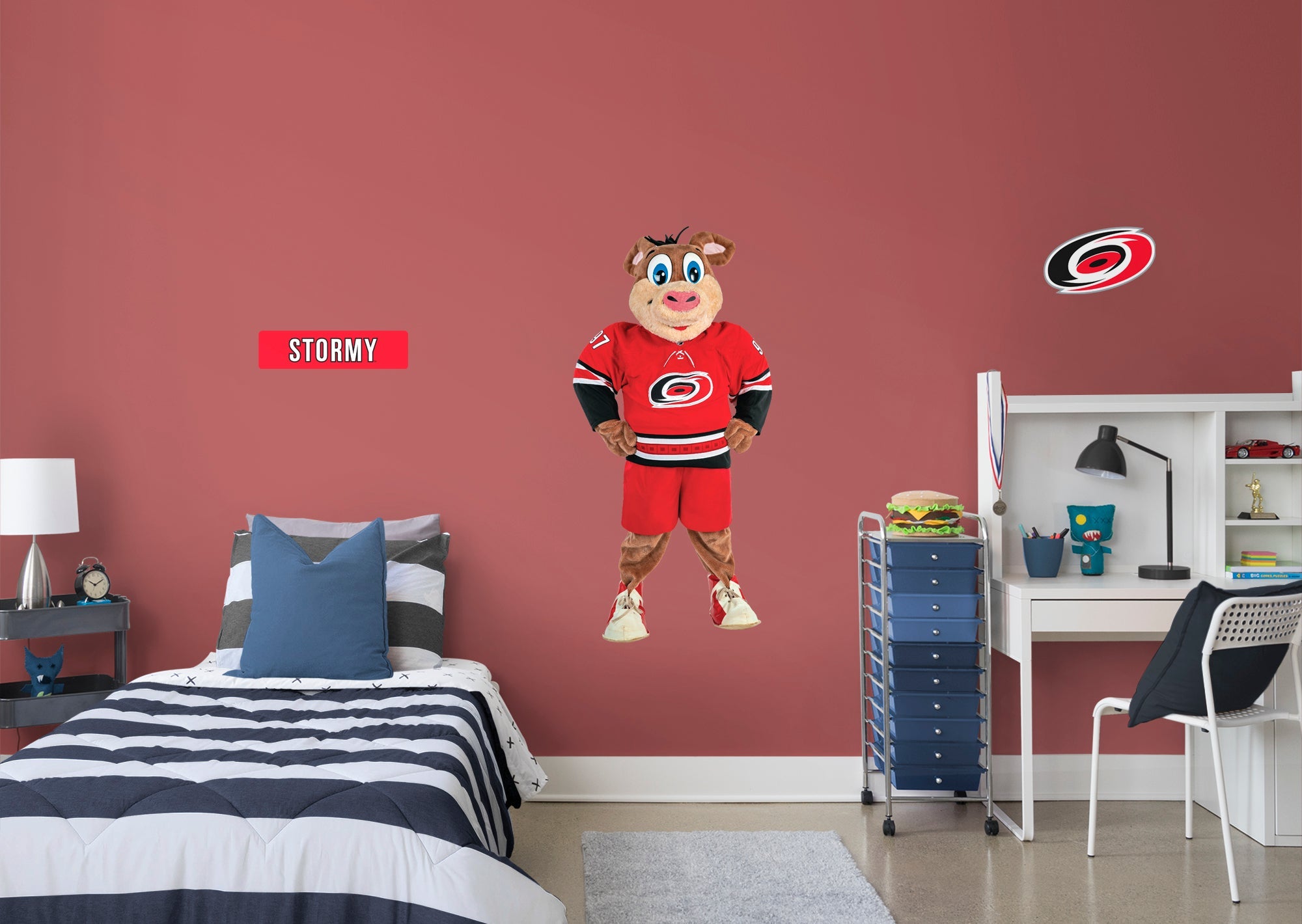 Stormy Mascot - RealBig Collection - Official NHL - Carolina Hurricanes - Reusable Vinyl Wall Decals