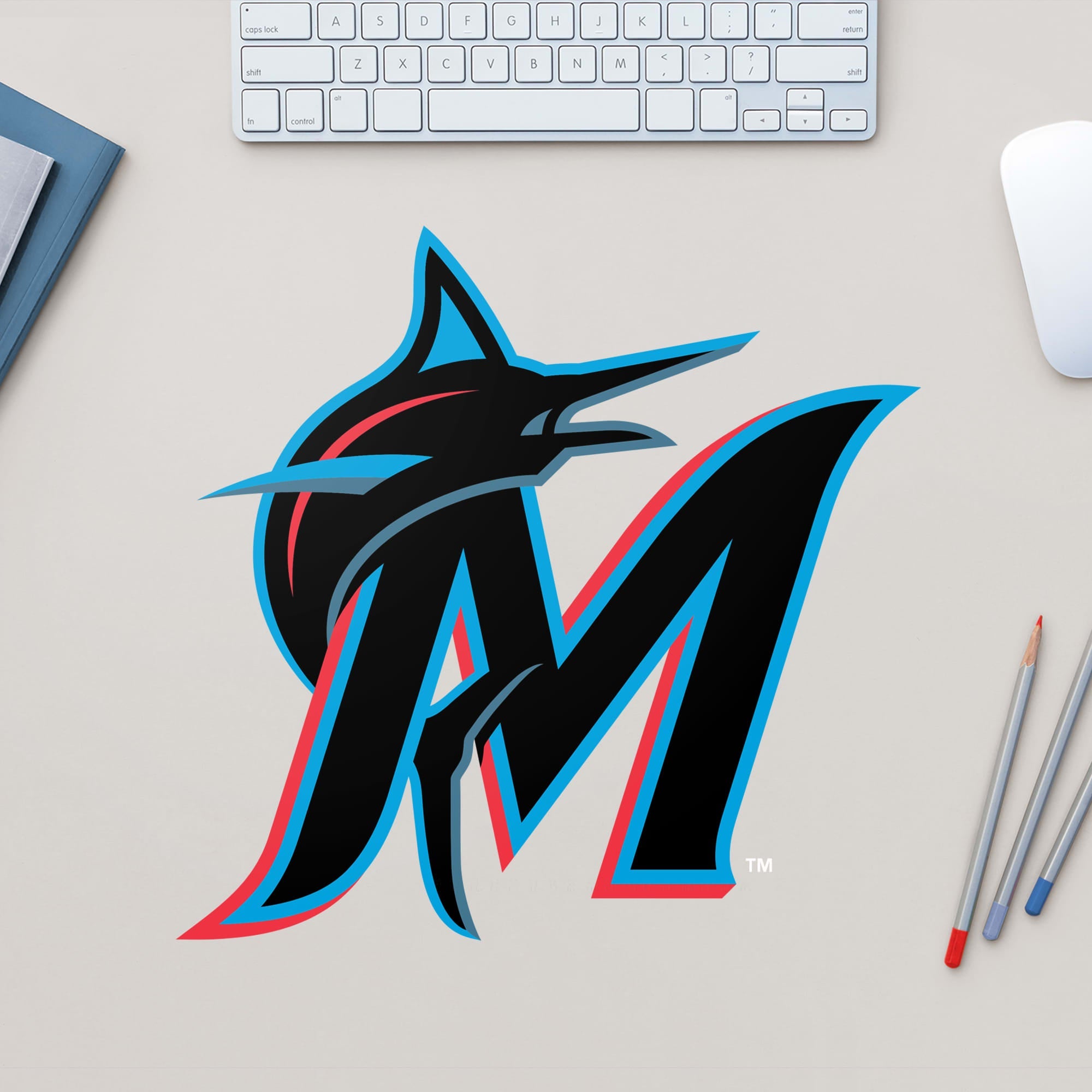 Miami Marlins - RealBig Logo Collection - Official MLB - Reusable Vinyl Wall Decals