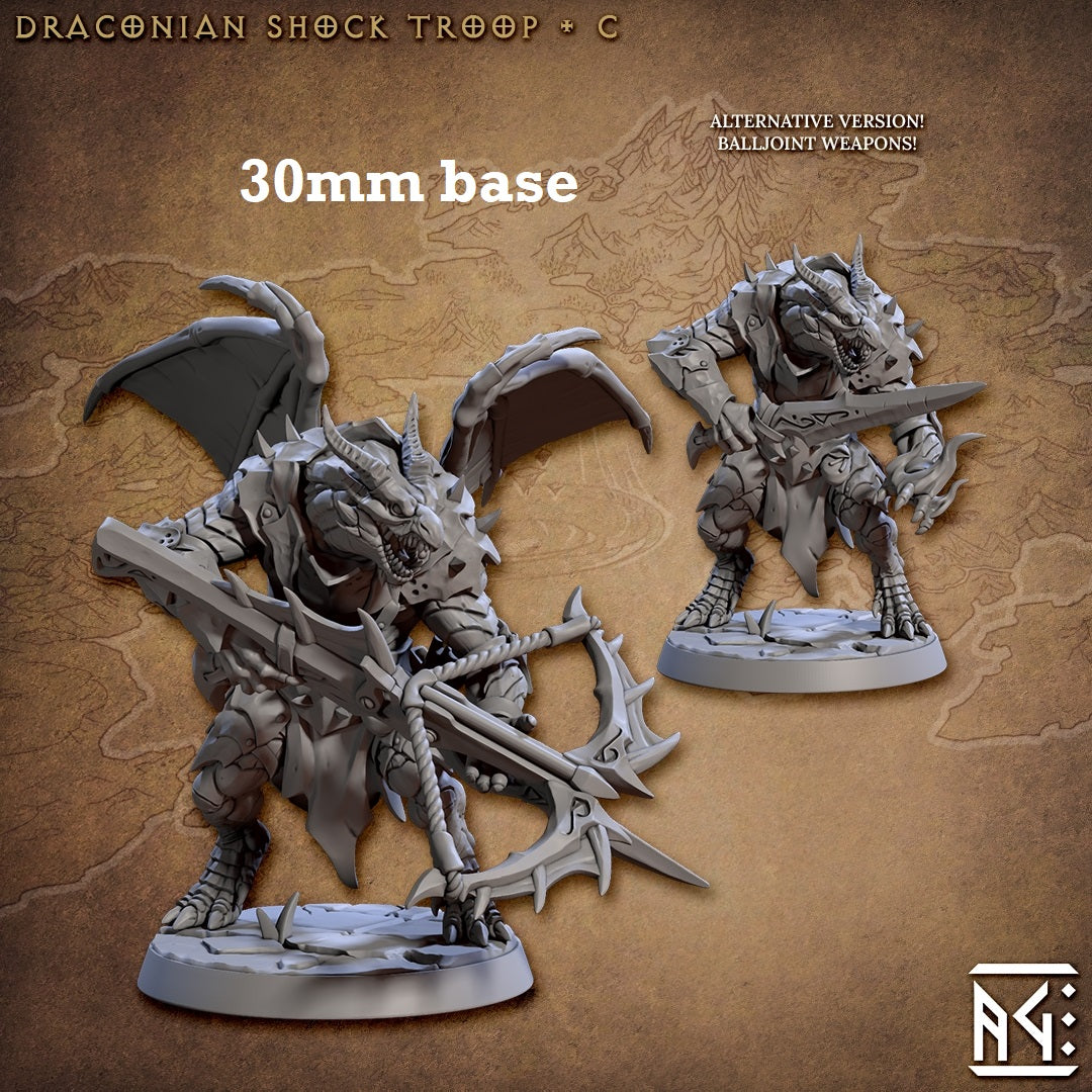 Draconian Shock Troop: Sculpt C (Male Dragonborn Ranger / Soldier)