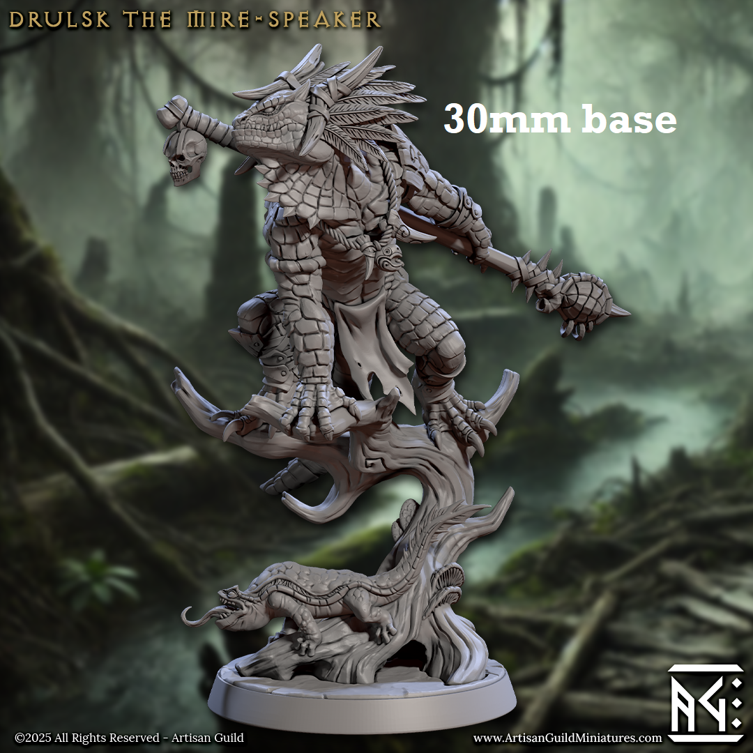 Drulsk, the Mire-Speaker (Male Lizardfolk Druid)