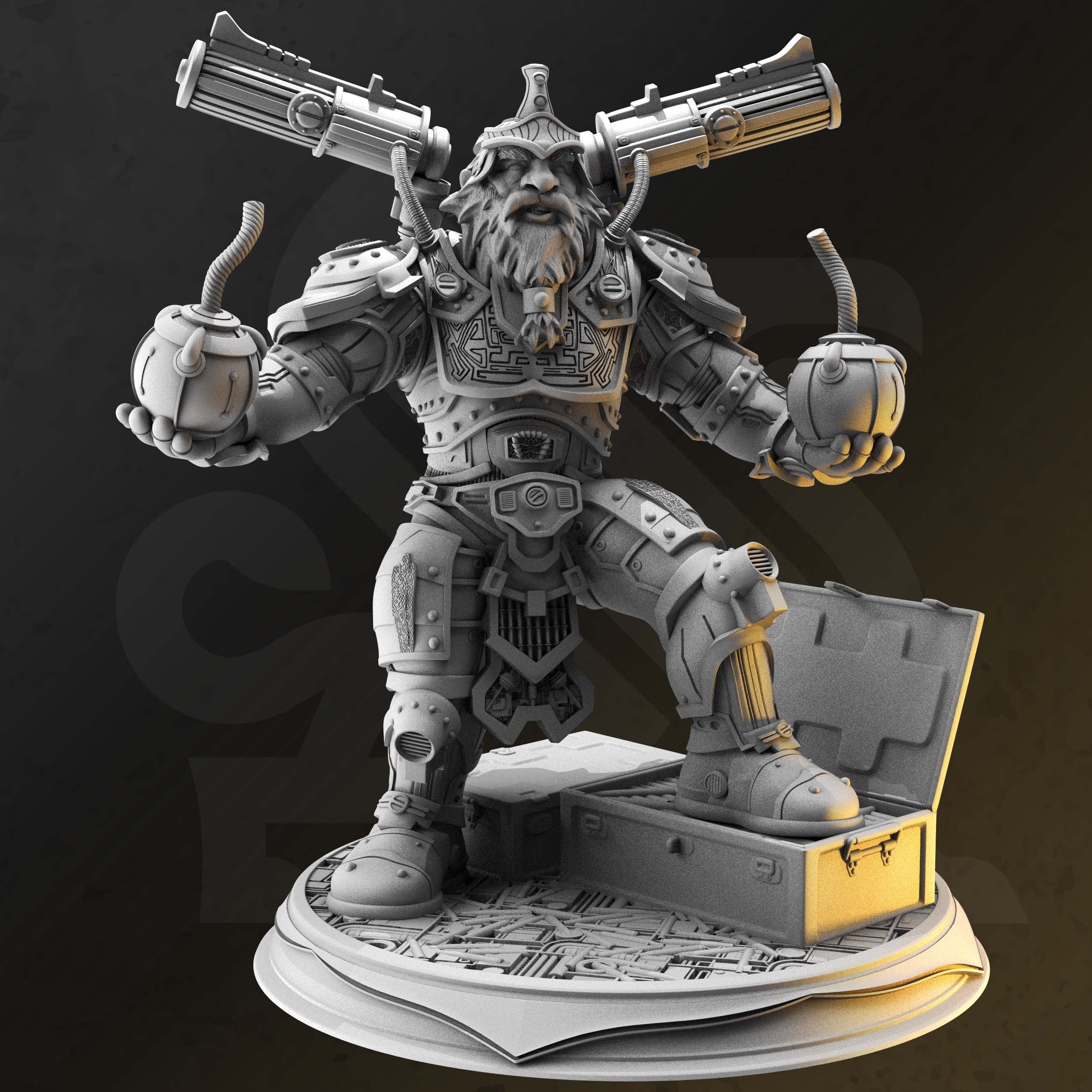 Duktuk, Dwarven Grenadier (Male Dwarf Artificer)