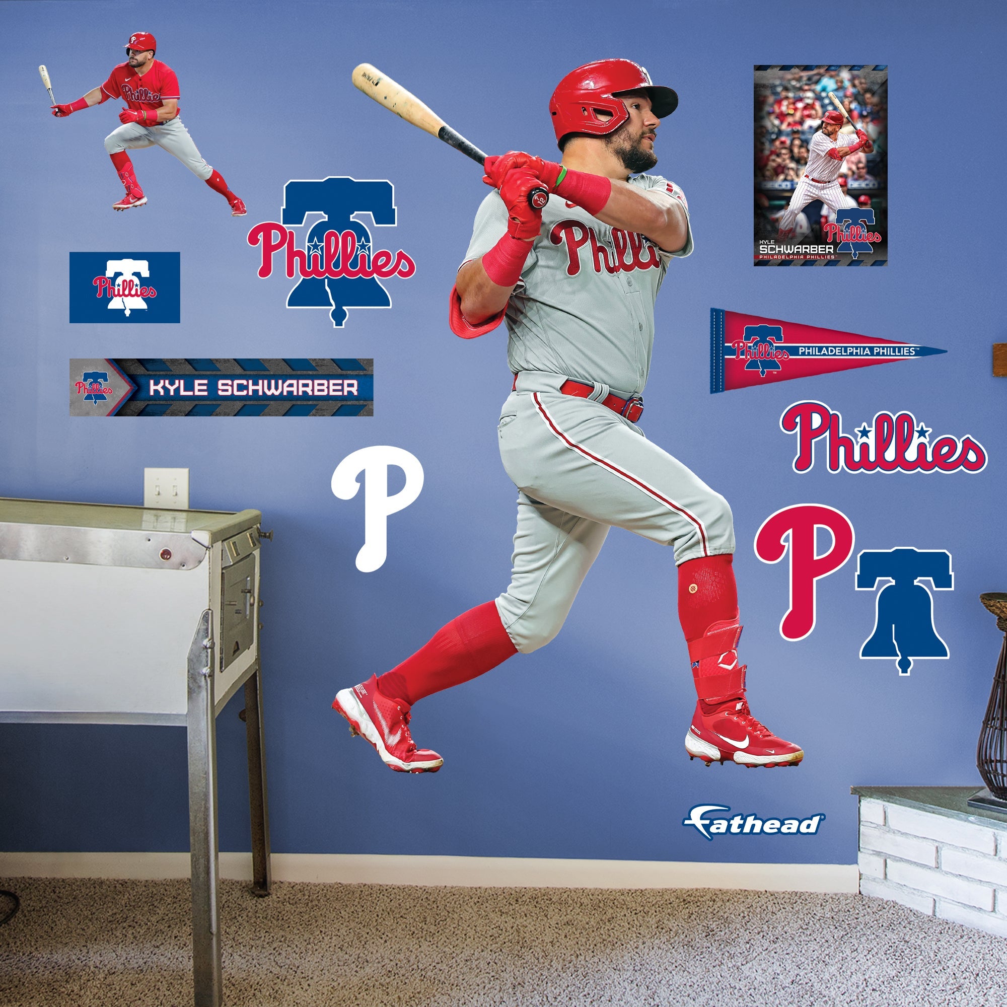 Kyle Schwarber - RealBig Collection - Official MLB - Philadelphia Phillies - Reusable Vinyl Wall Decals #1