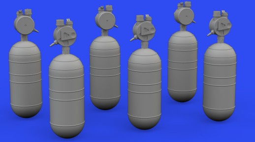 Eduard 648809 1/48 Aircraft- WWII USAAF A6 Oxygen Cylinder (Decals & Resin)