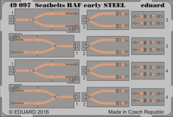 Eduard 49097 1/48 Aircraft- RAF Early Steel Seatbelts (Painted)