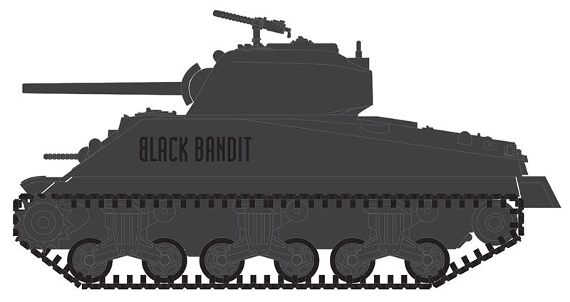 Greenlight 28090-A 1/64 Scale 1944 M4 Sherman Tank Black Bandit Series 26