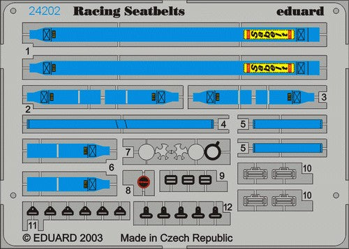 Eduard 24202 1/24 Racing Car Seatbelts- Sabelt 6-Points Blue (Painted)