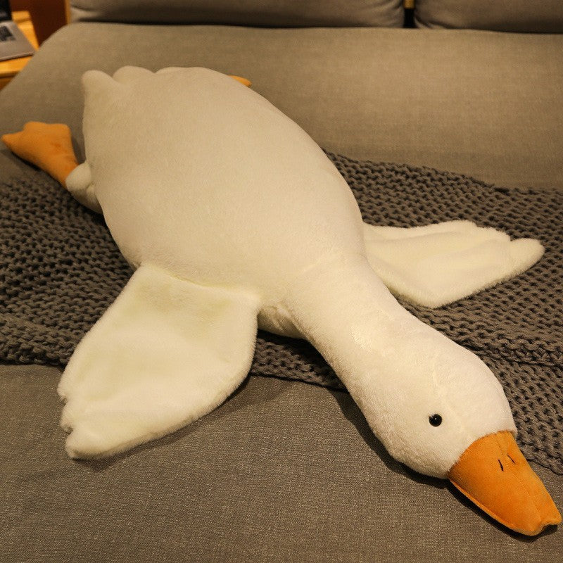 Big White Goose Plush Doll Pillow – Soft Sleeping Toy for Kids & Adults