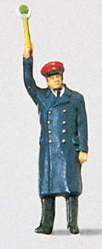 Preiser 28002 HO Scale Individual Figure Platform Dispatcher w/Signal Paddle